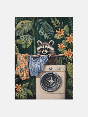 Raccoon Laundry Botanical Wall Art