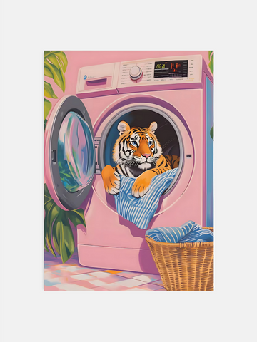 Tiger Laundry Wall Art Poster