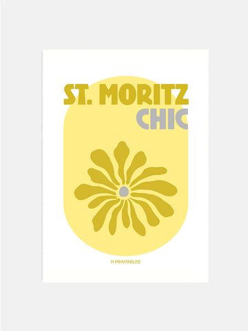 St. Moritz Chic Yellow & White Poster