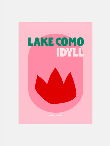 Lake Como Idyll Pink Poster