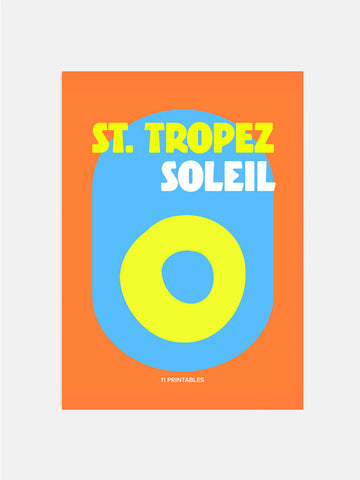 St. Tropez Soleil Orange & Blue Poster