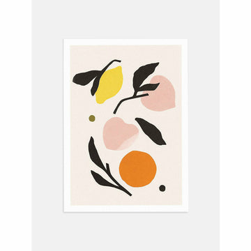 Lemon & Orange Abstract Botanical Poster