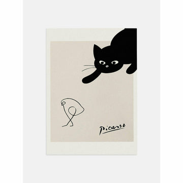 Picasso Black Cat With Bird