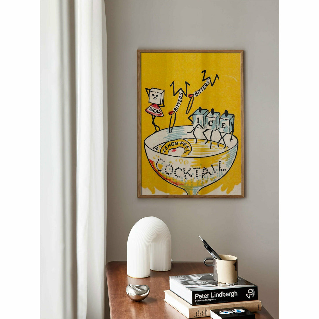 Yellow Cocktail Glass Poster