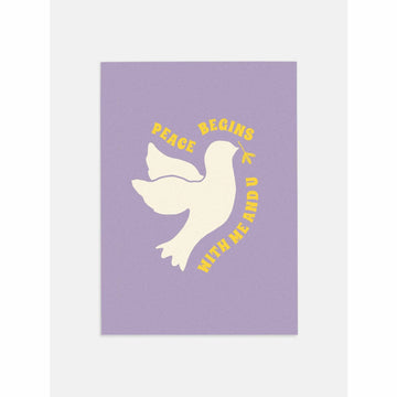 White Dove Peace Retro Poster