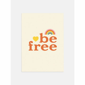 Rainbow Be Free 1970s Print