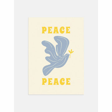 Blue Dove Peace Vintage Poster