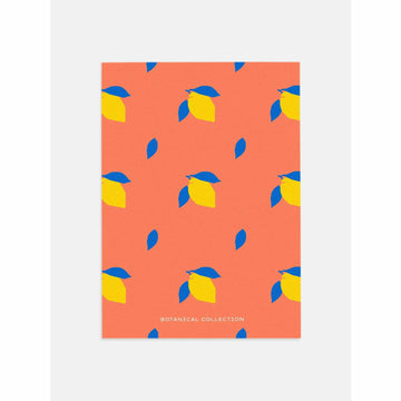 Lemon Pattern Kitchen Wall Poster