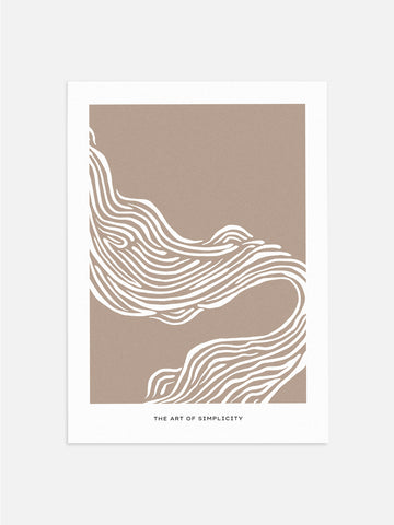 Beige Wavy Lines