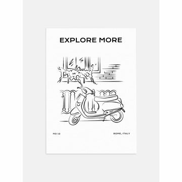 Moped in Rome Poster
