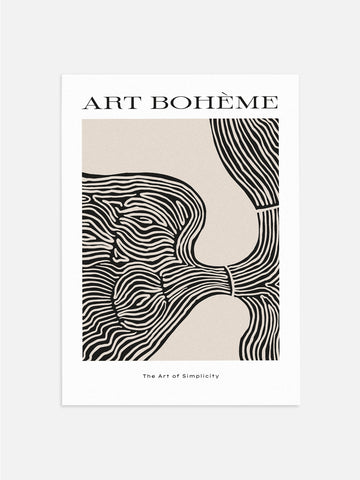 Black & Beige Abstract Waves