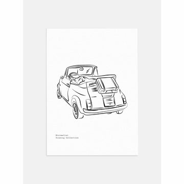 Convertible Line Drawing Poster
