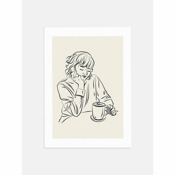 Girl with Morning Coffee Poster