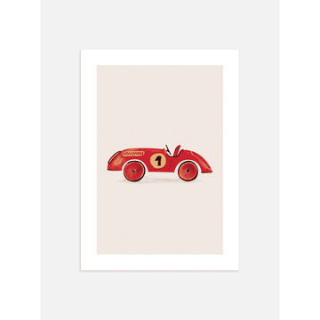Red Racer Car Poster