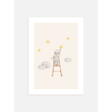 Bunny Picking Stars Poster