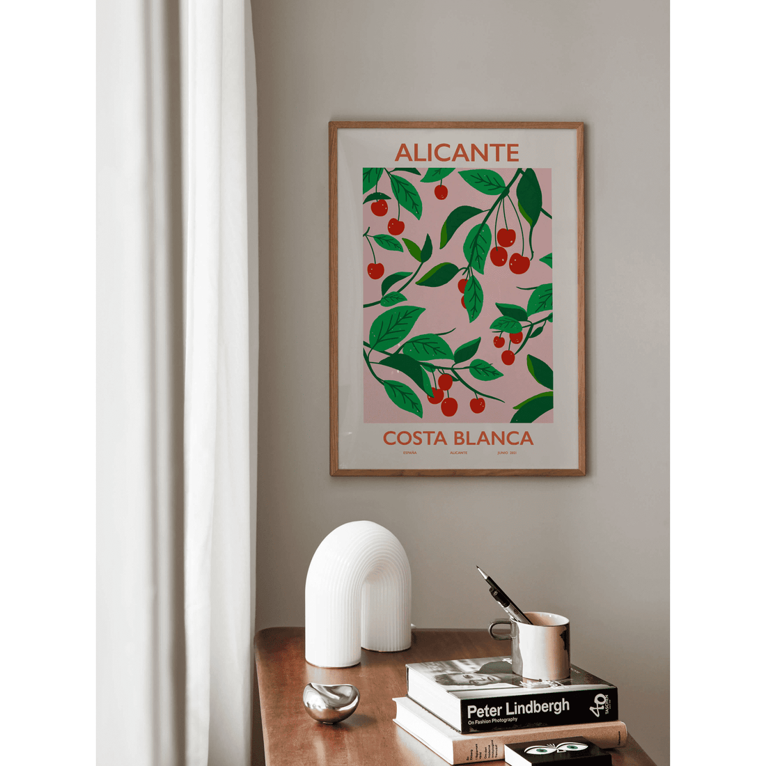 Bright Red Cherries Poster
