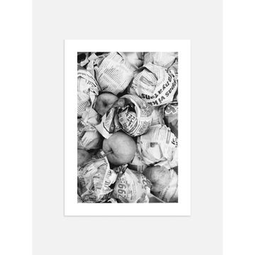 Apples in Newsprint Poster