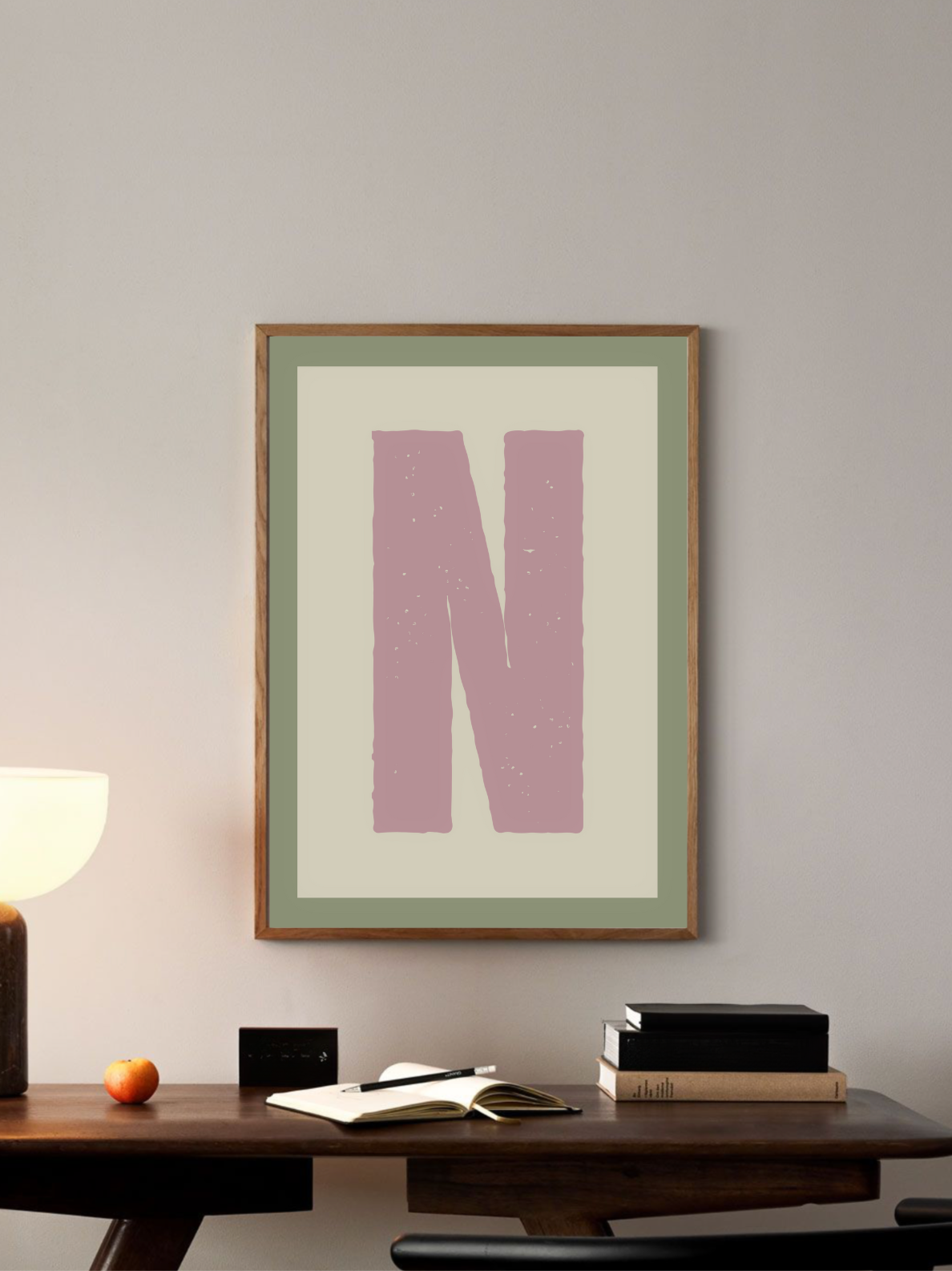 Custom Letter Neutral Tones Poster