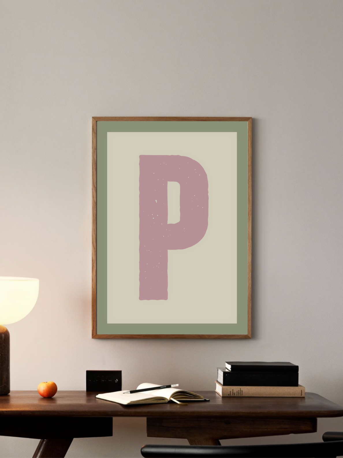 Custom Letter Neutral Tones Poster