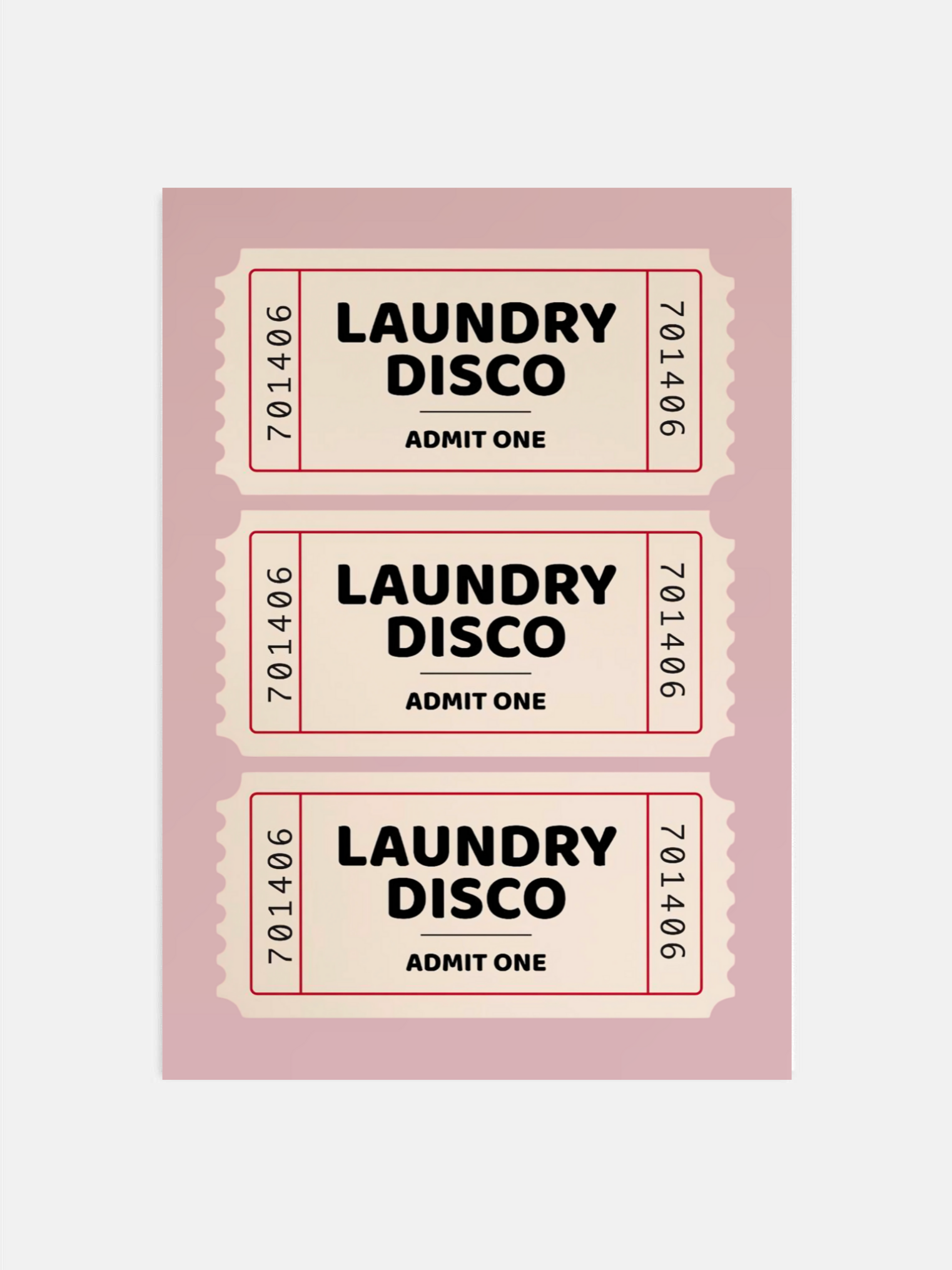 Retro Laundry Disco Ticket Print