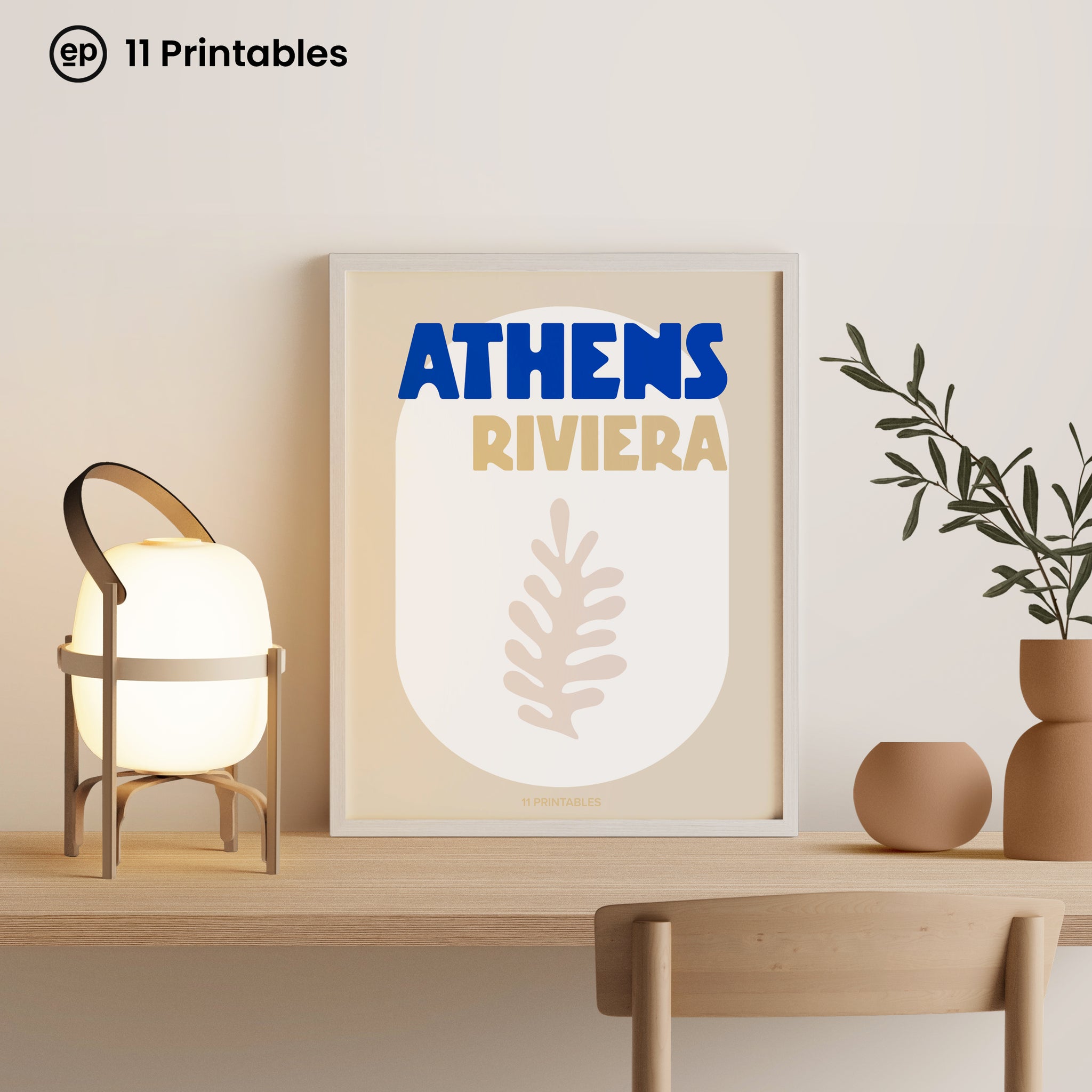 Athens Riviera Beige Poster