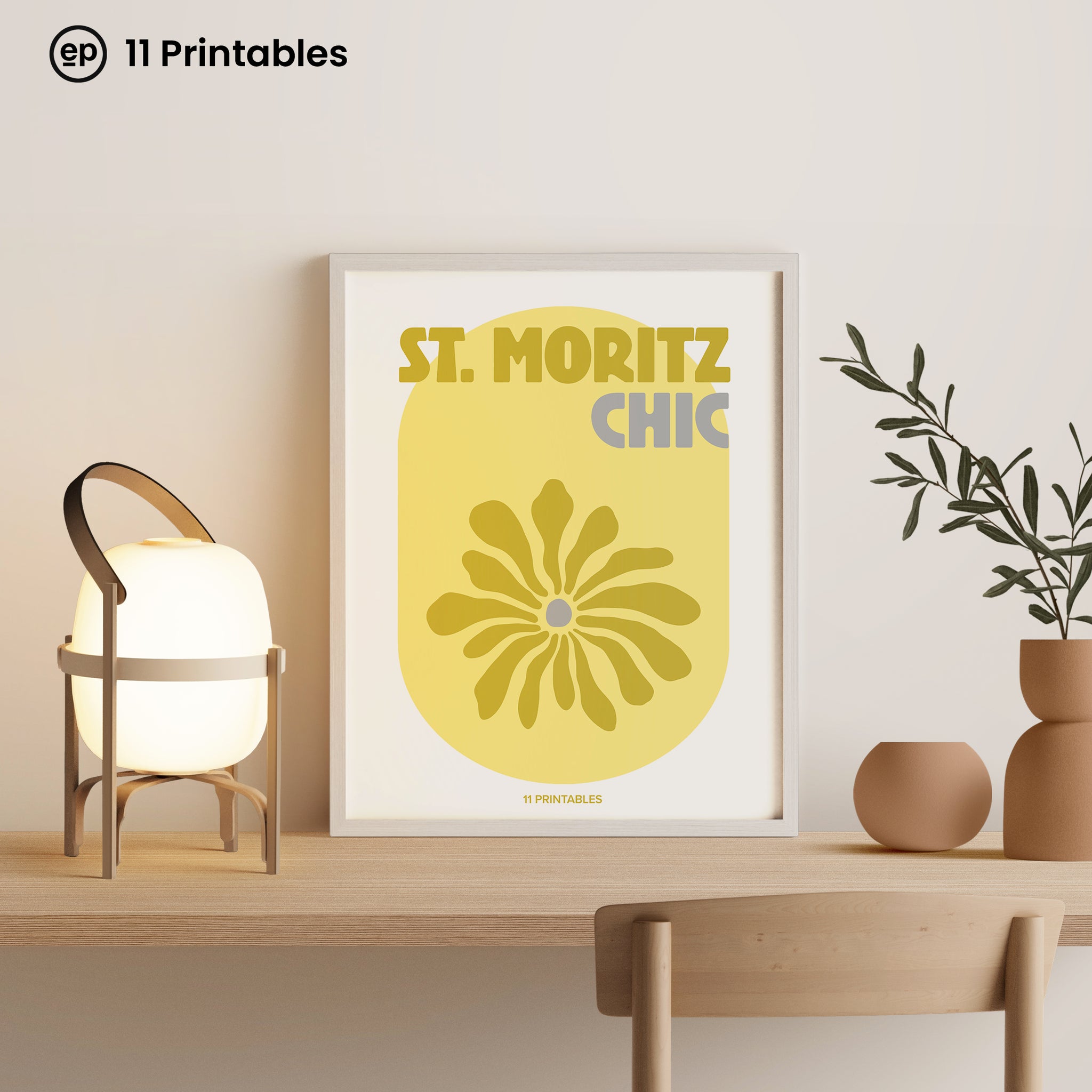 St. Moritz Chic Yellow & White Poster