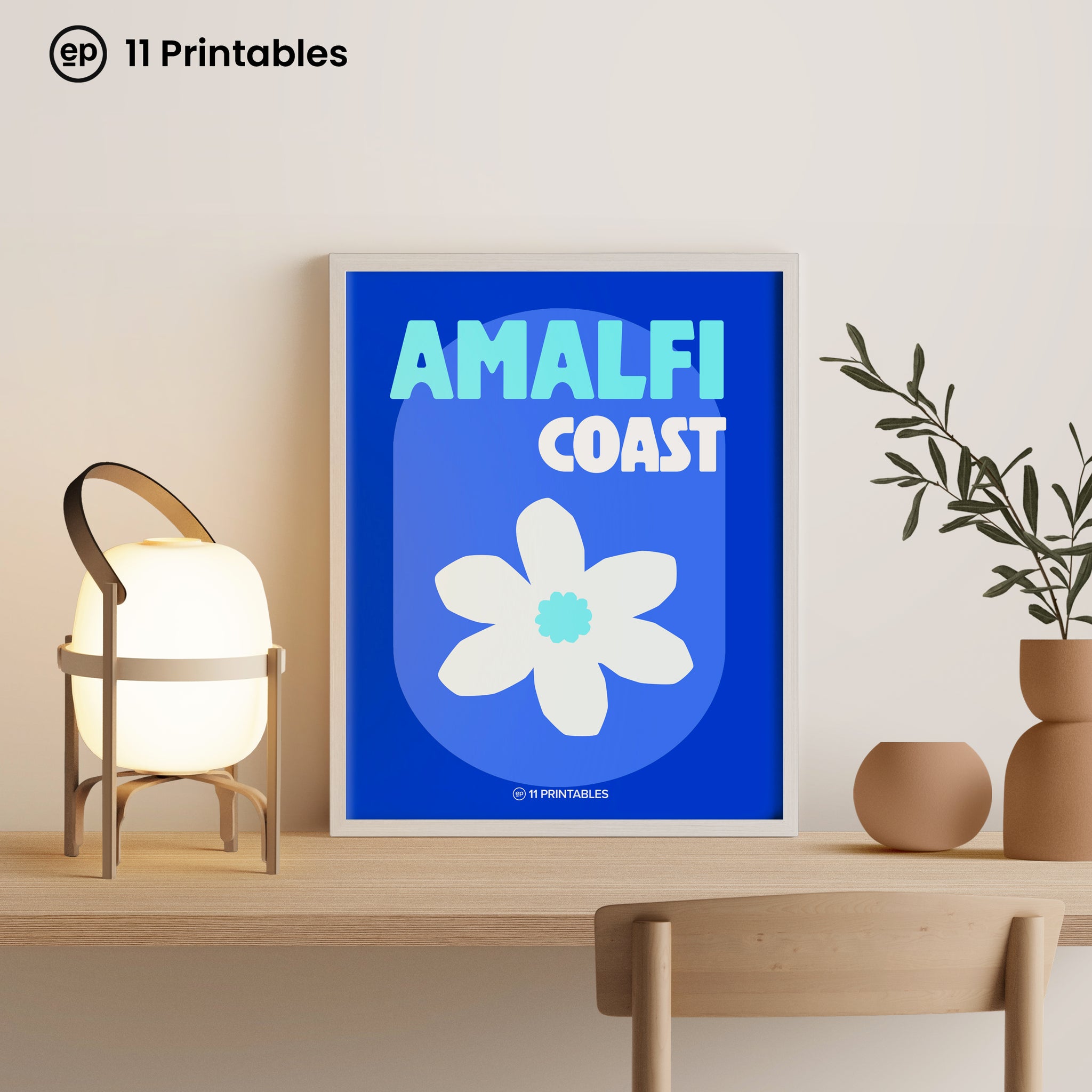 Amalfi Coast Blue Poster