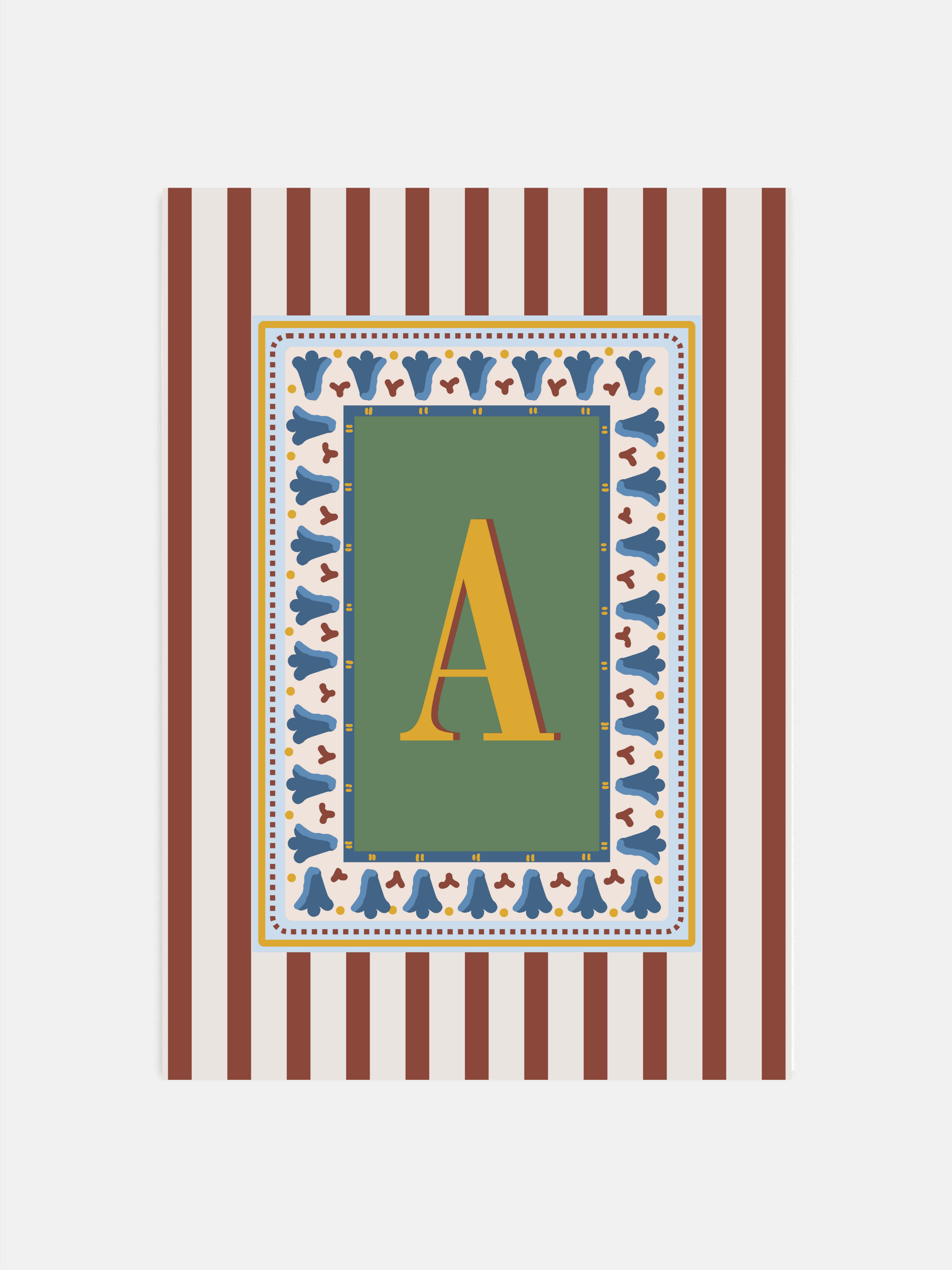 Custom Letter Striped Red Poster