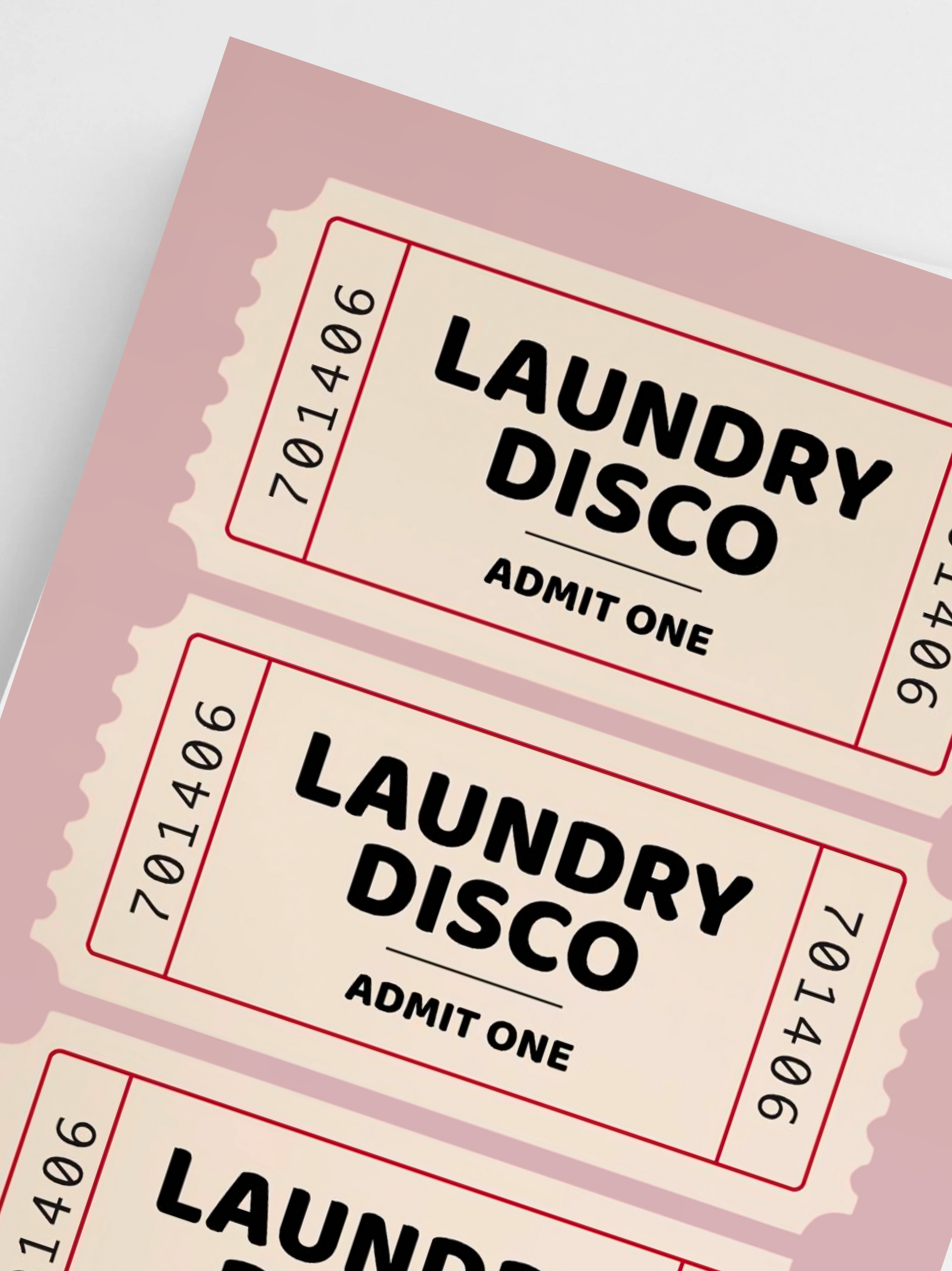 Retro Laundry Disco Ticket Print