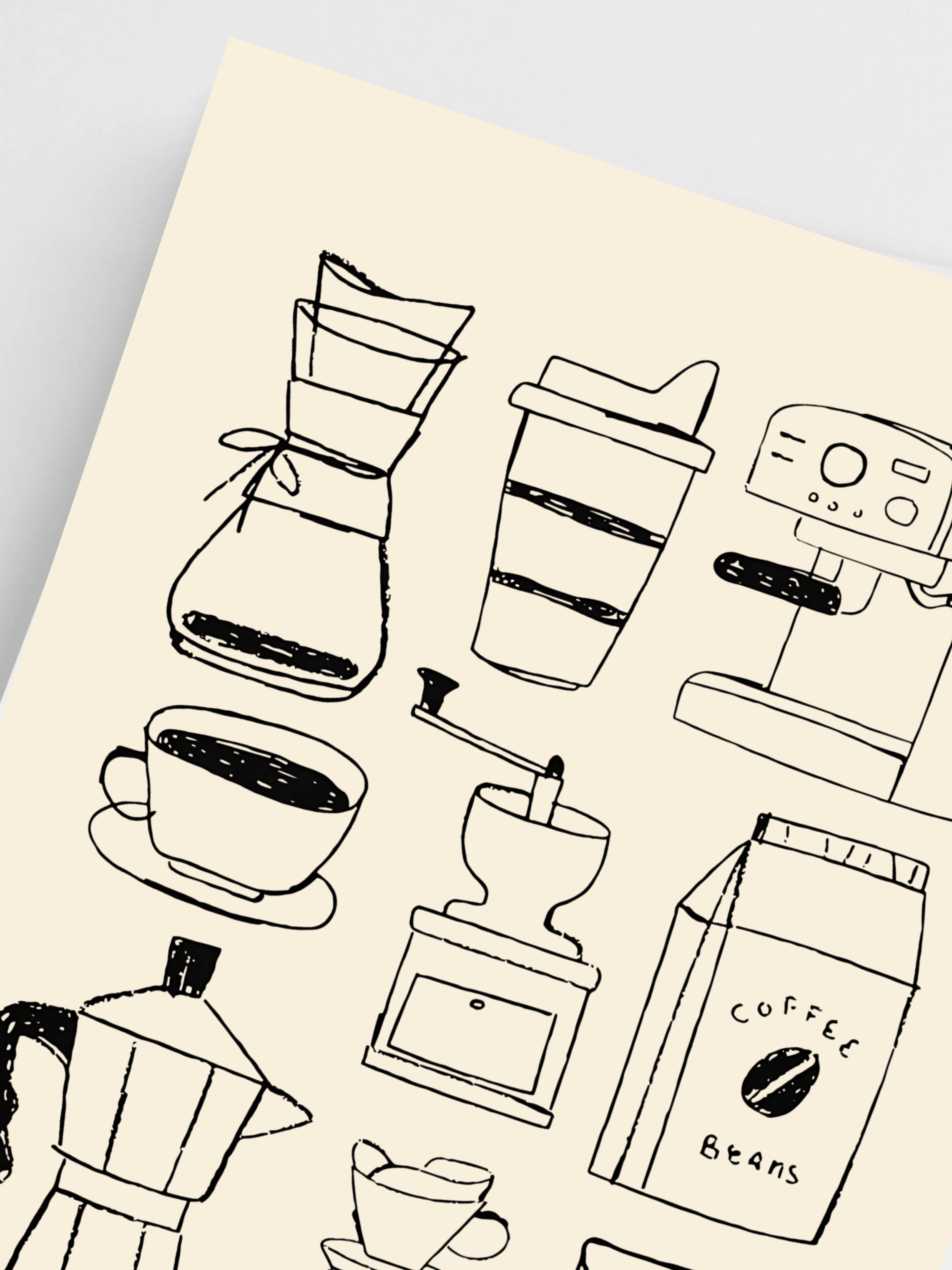 Hand Drawn Coffee Bar Poster