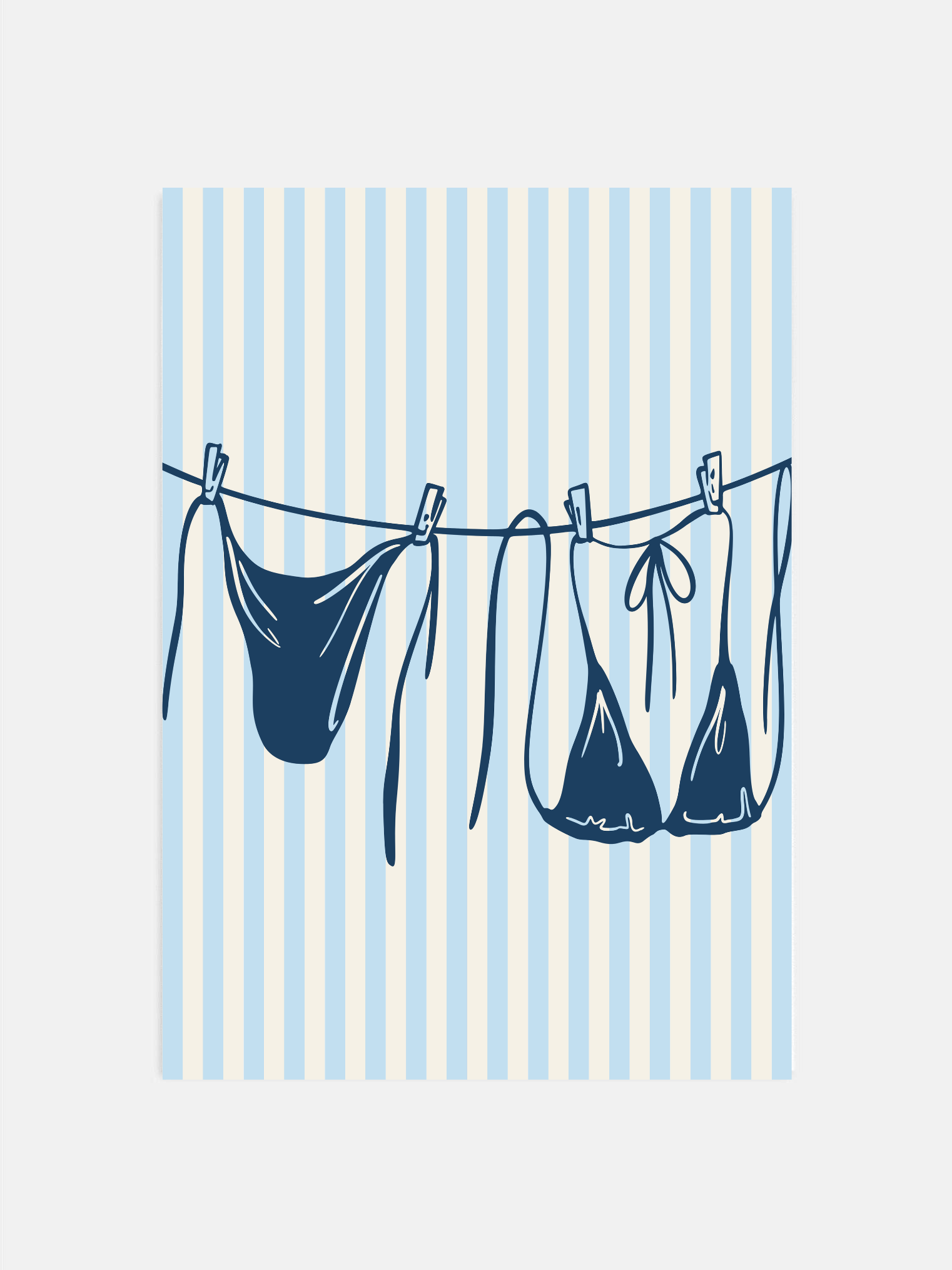 Blue Coastal Summer Laundry Poster