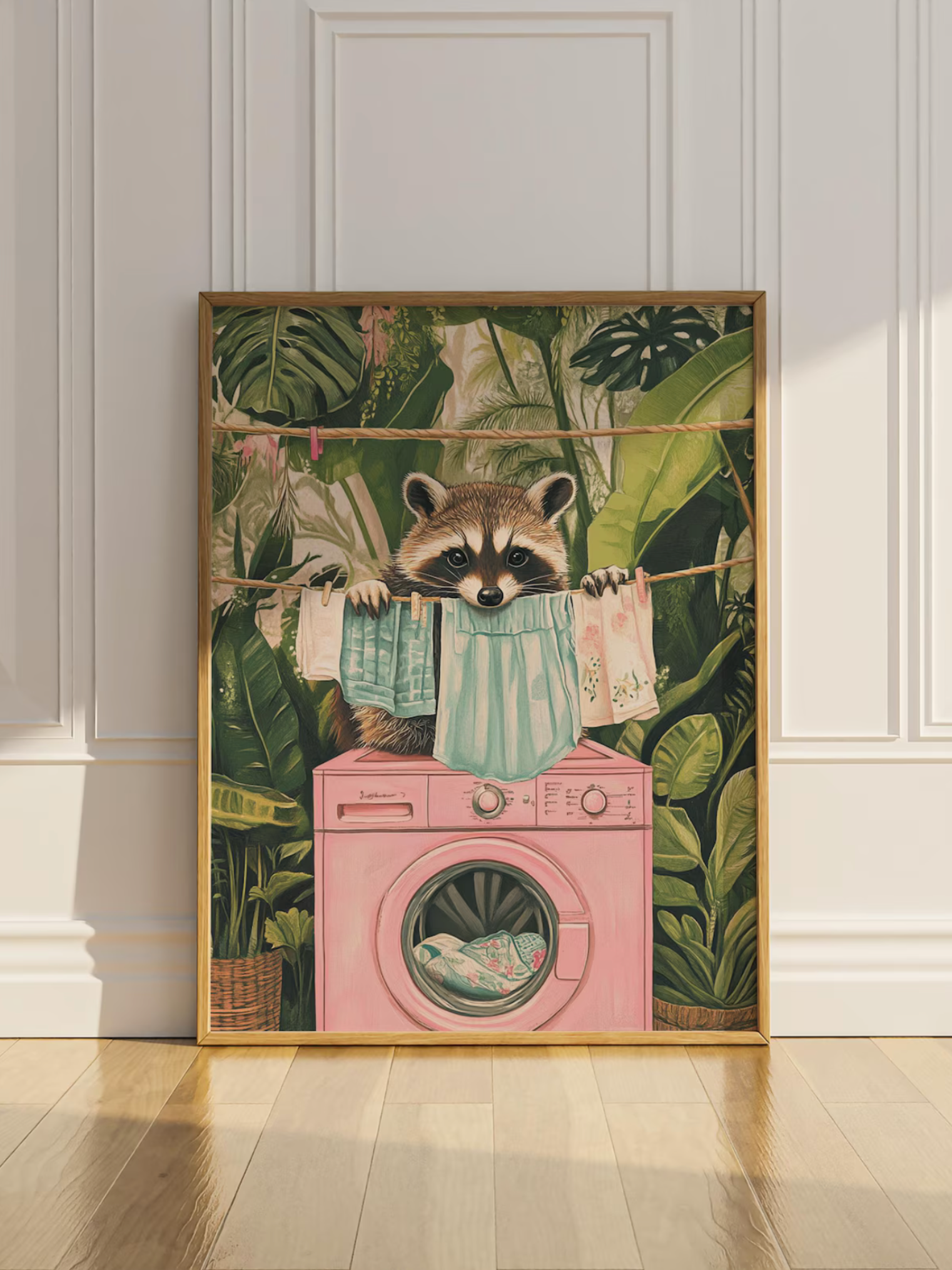 Raccoon Laundry Botanical Wall Art II