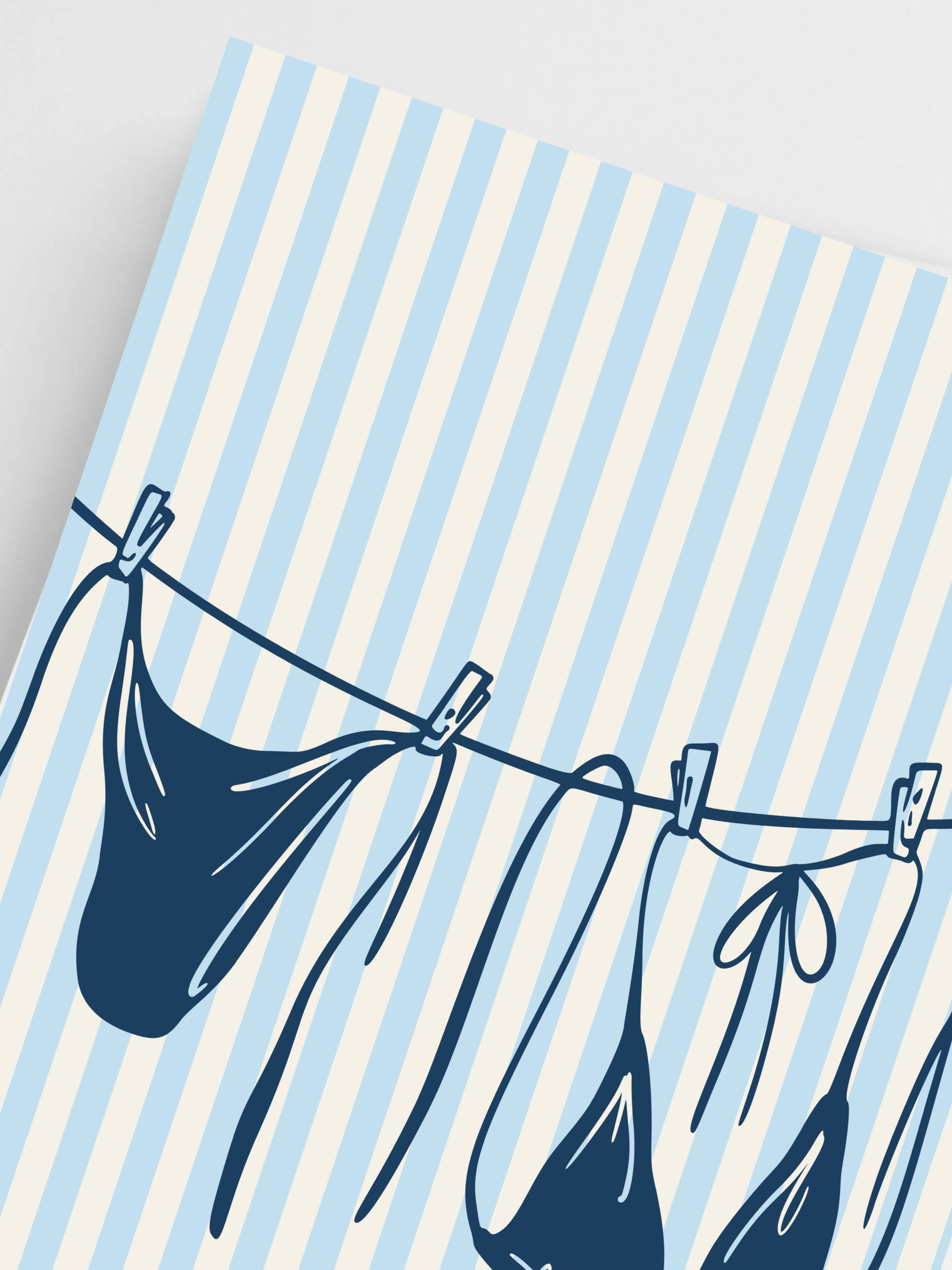 Blue Coastal Summer Laundry Poster