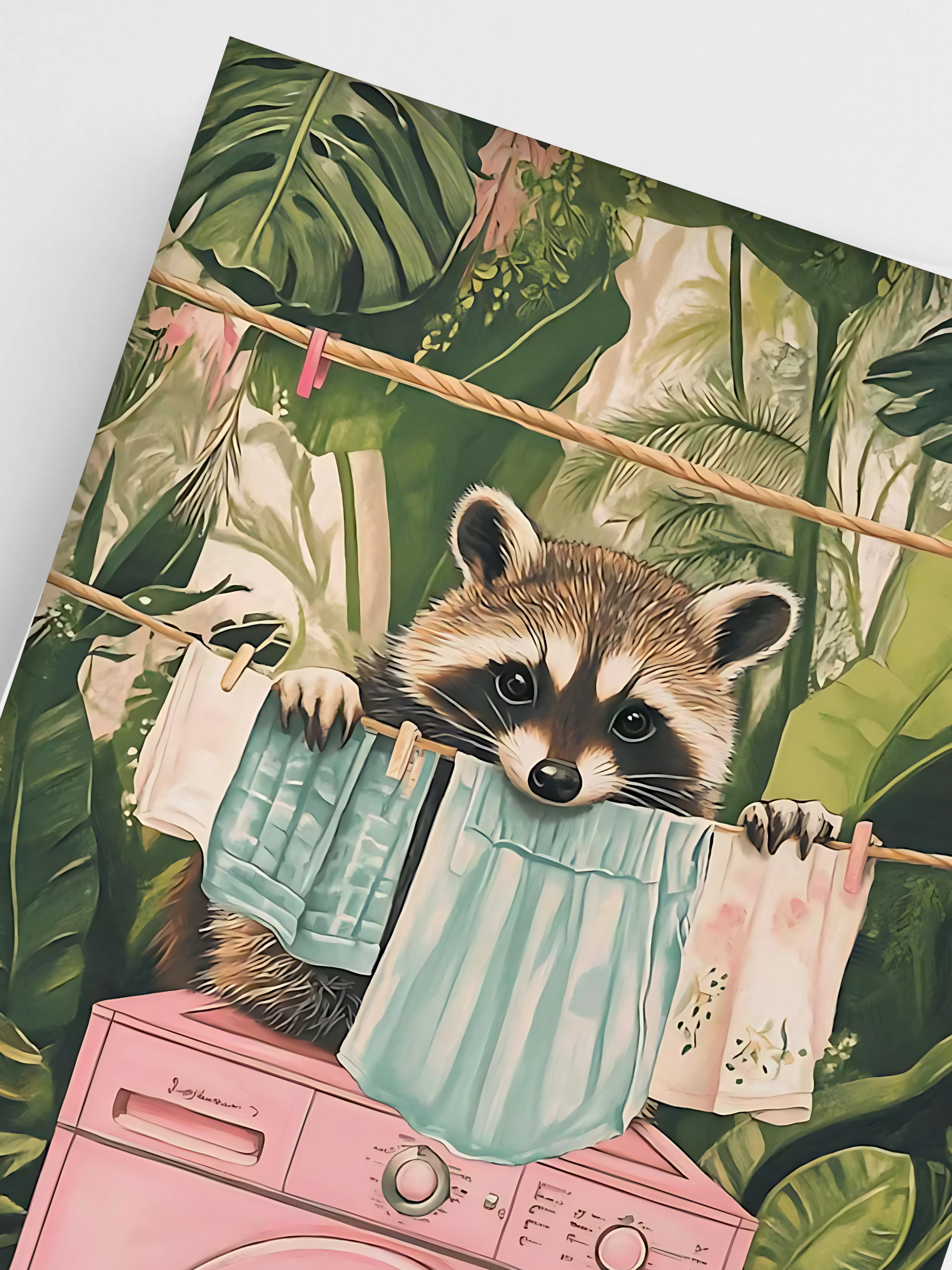 Raccoon Laundry Botanical Wall Art II