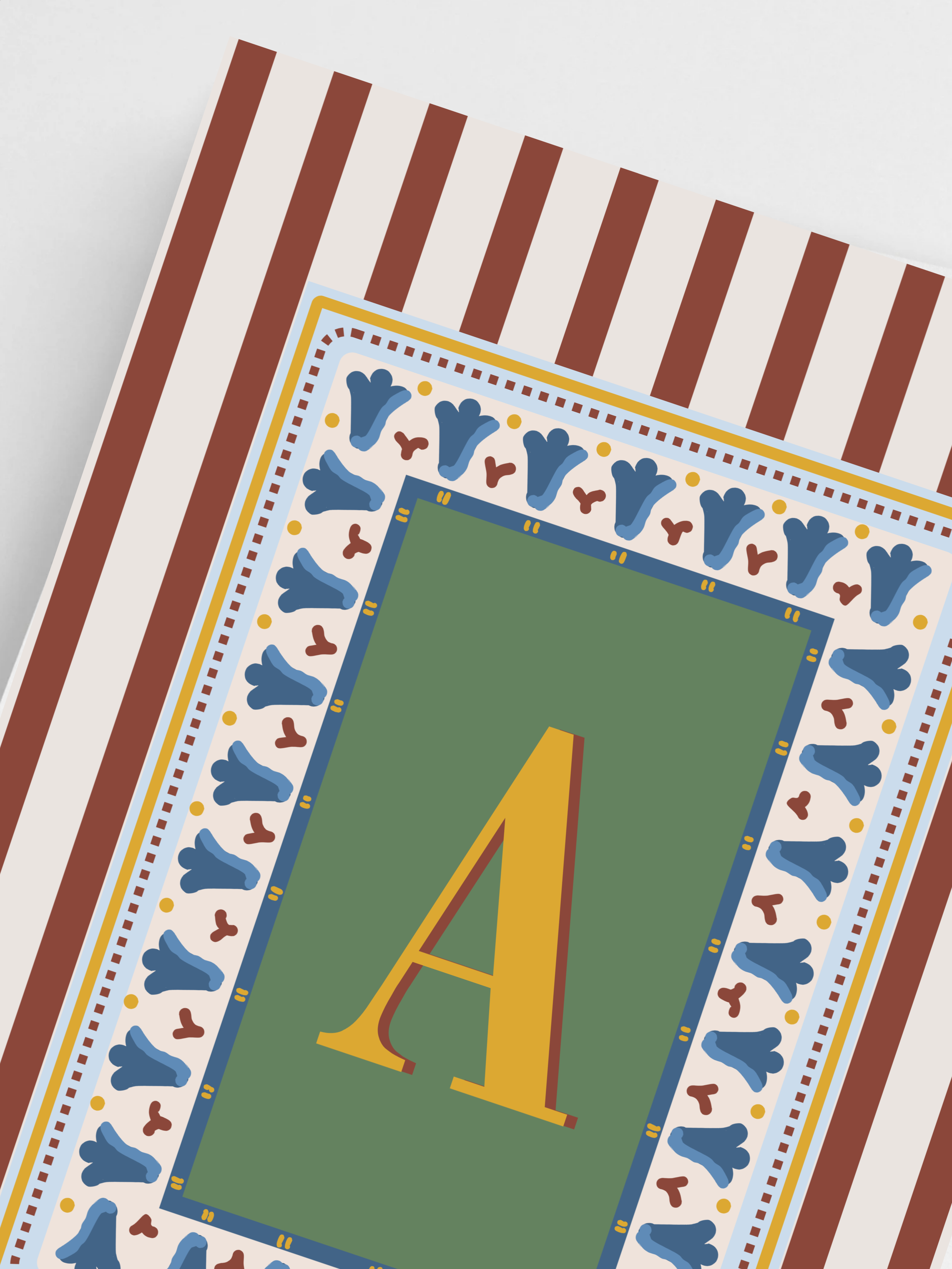 Custom Letter Striped Red Poster
