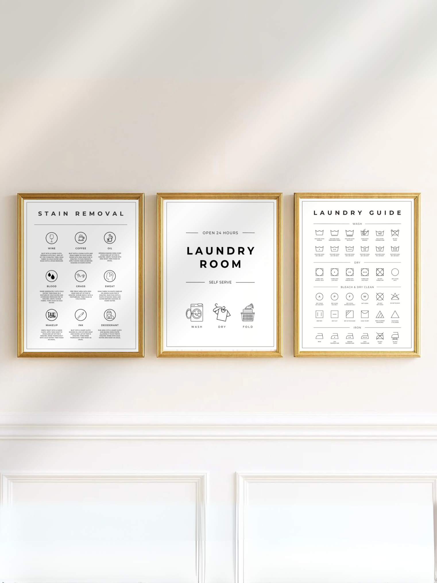 Laundry Room Wall Art Set (3 Prints)