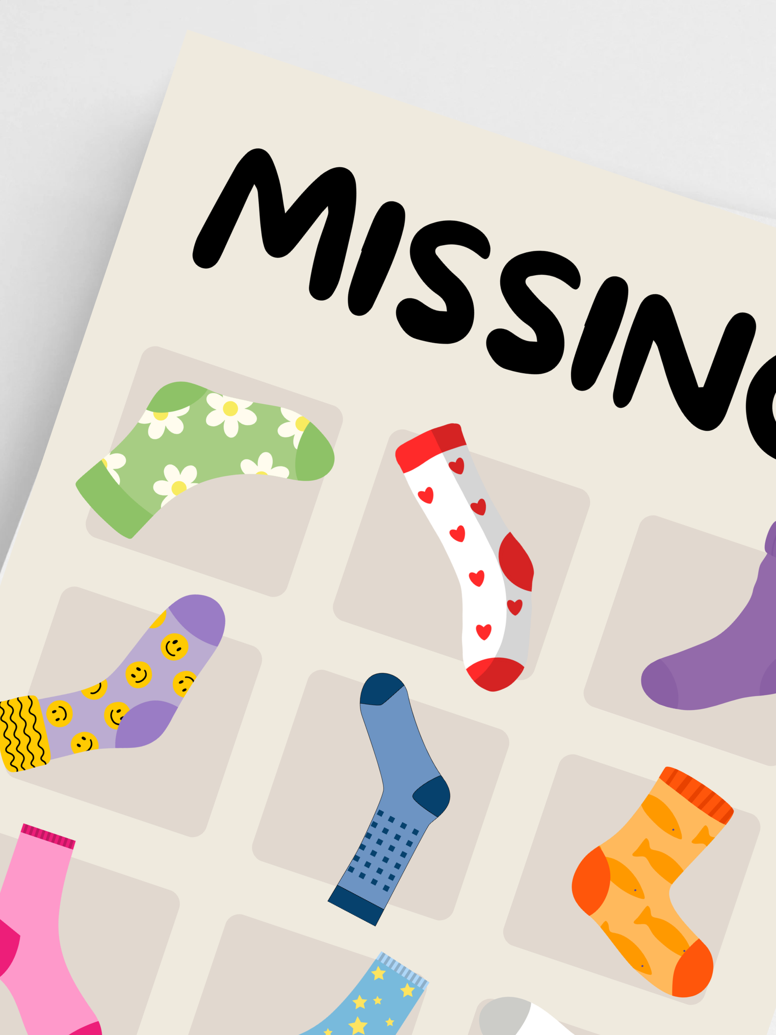Missing Socks Funny Laundry Poster