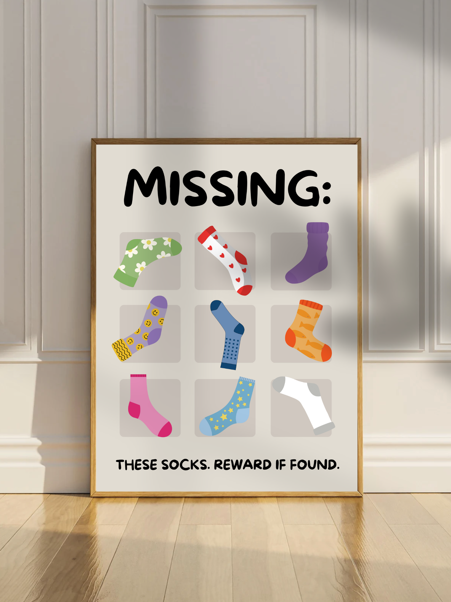 Missing Socks Funny Laundry Poster