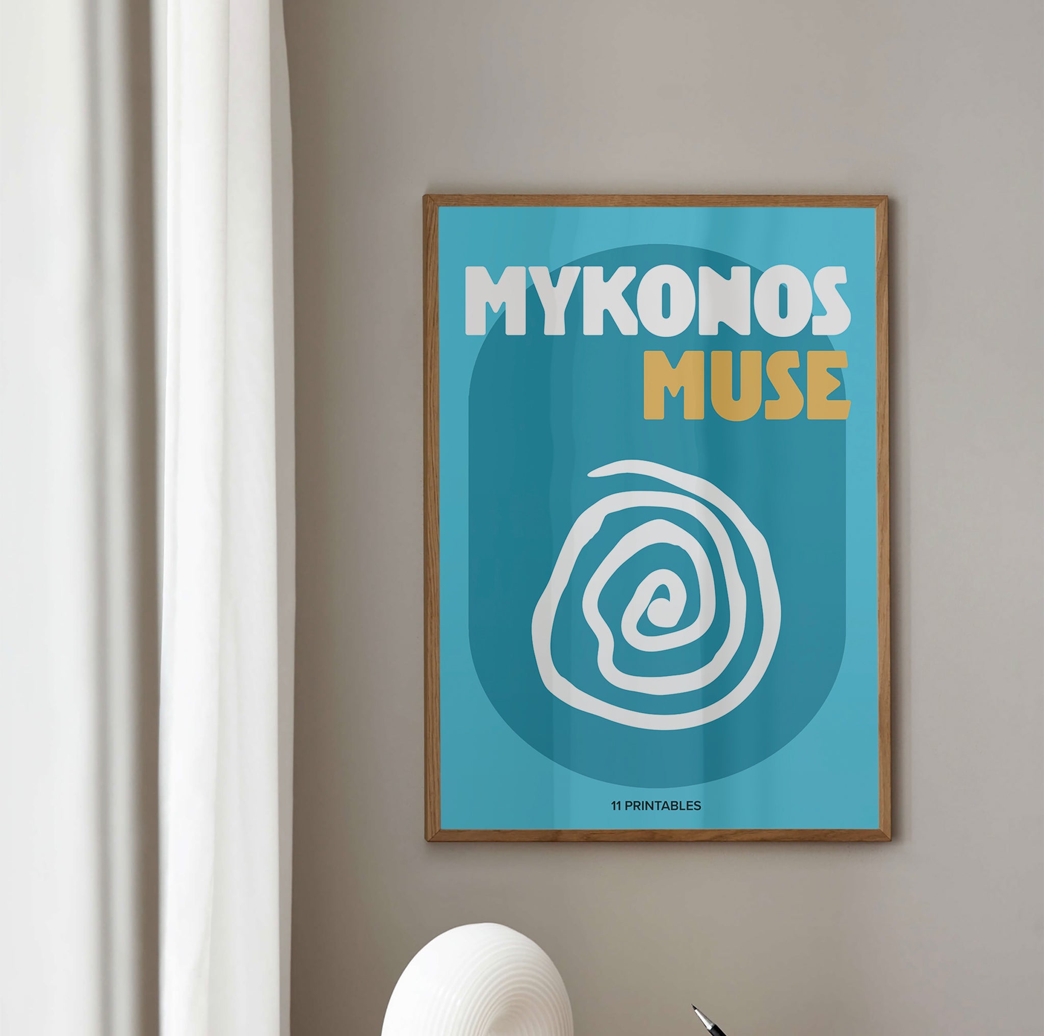 Mykonos Muse Tiffany Blue Poster