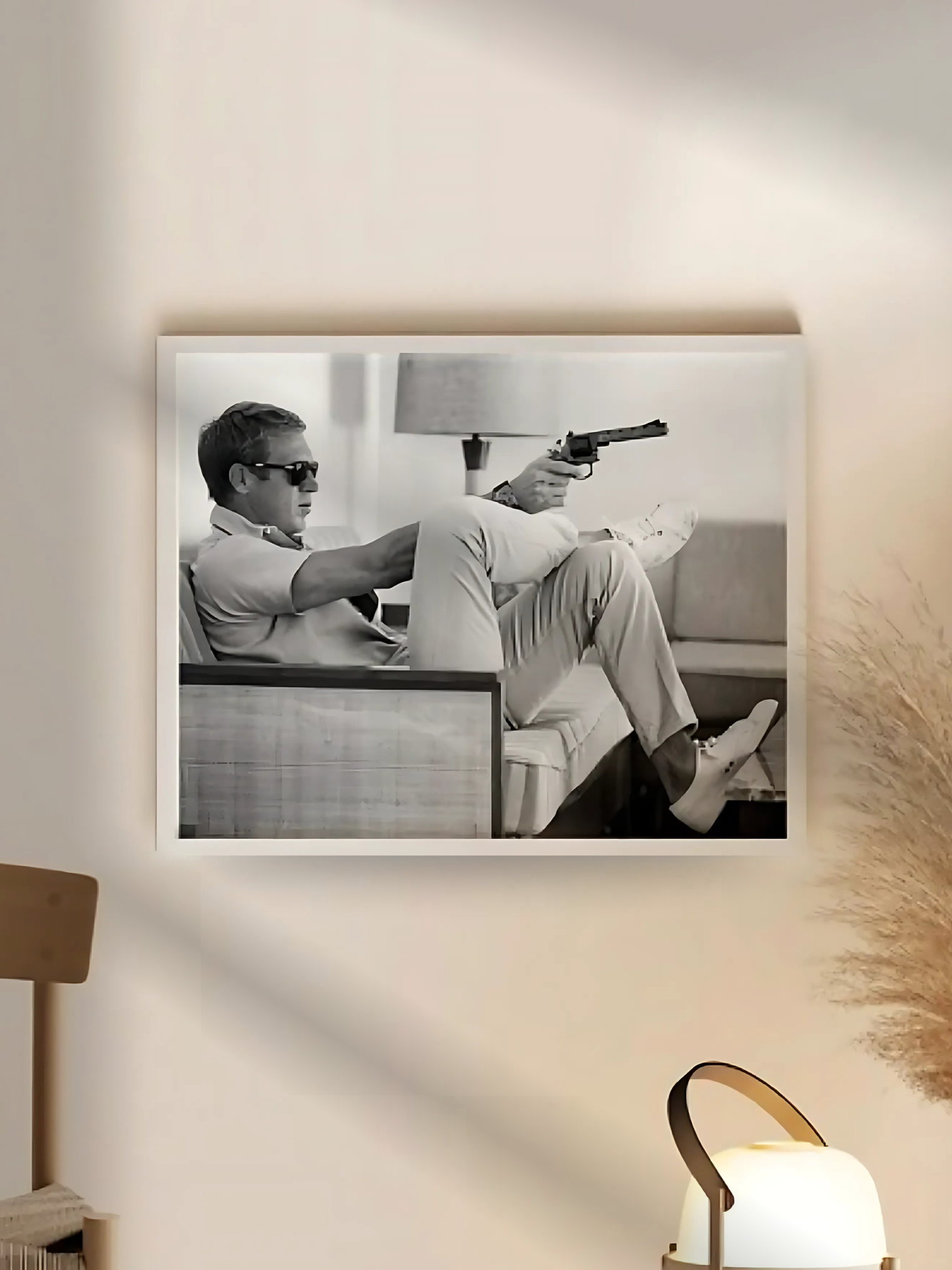 Steve McQueen Aiming Vintage Poster