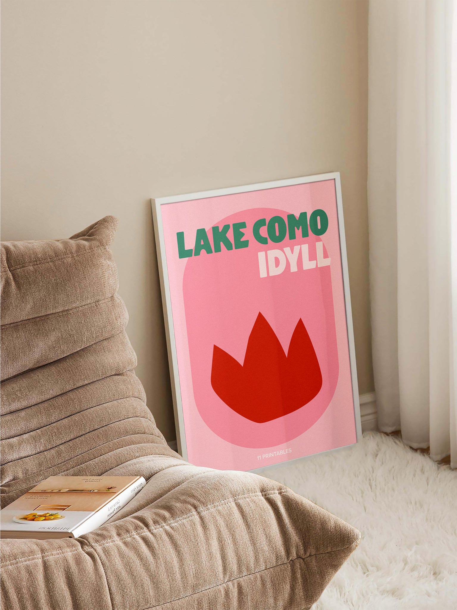 Lake Como Idyll Pink Poster
