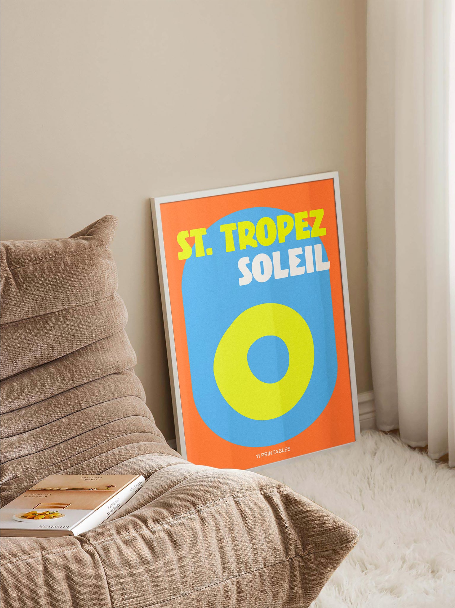 St. Tropez Soleil Orange & Blue Poster