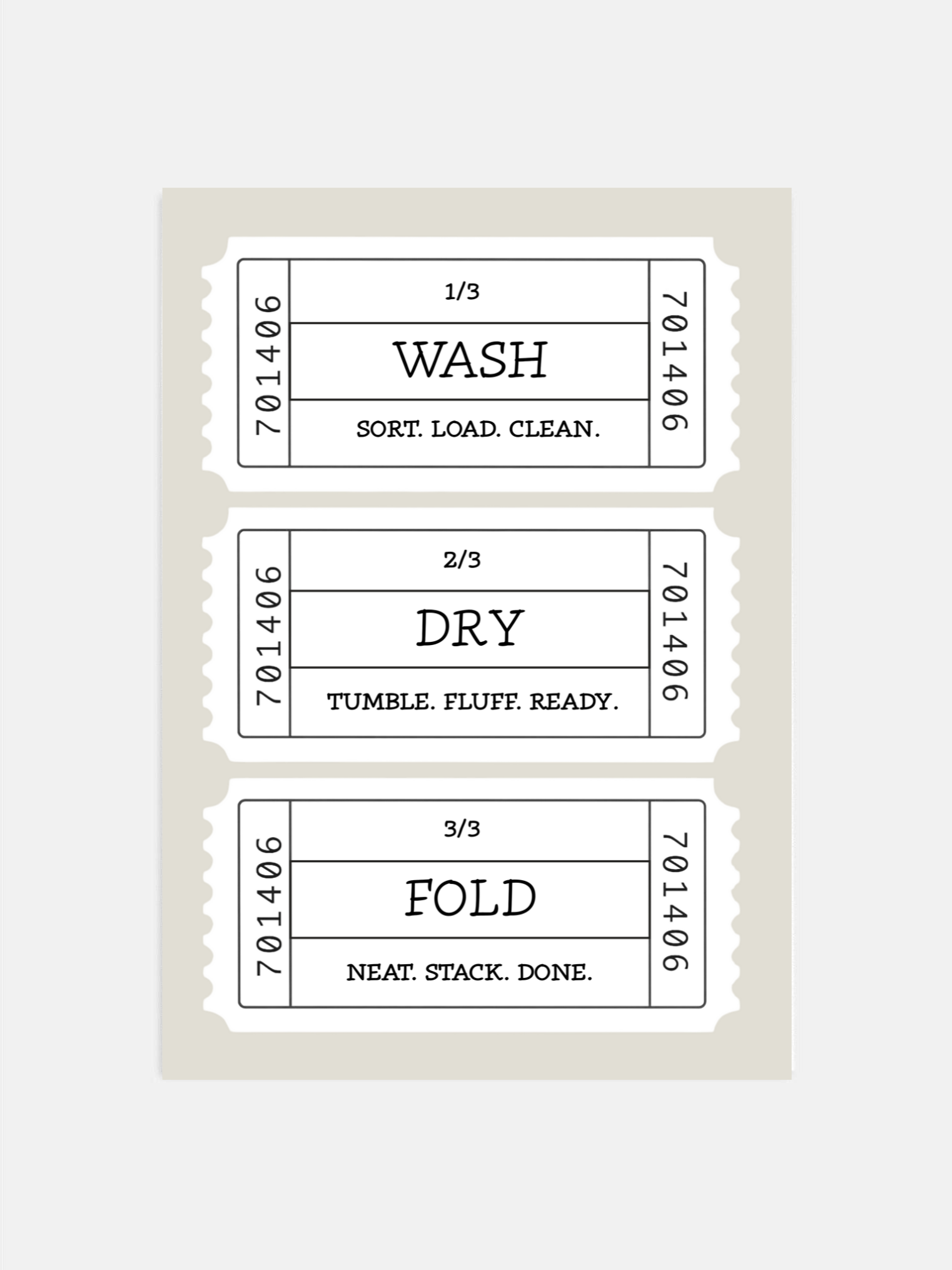 Wash-Dry-Fold Ticket Poster II
