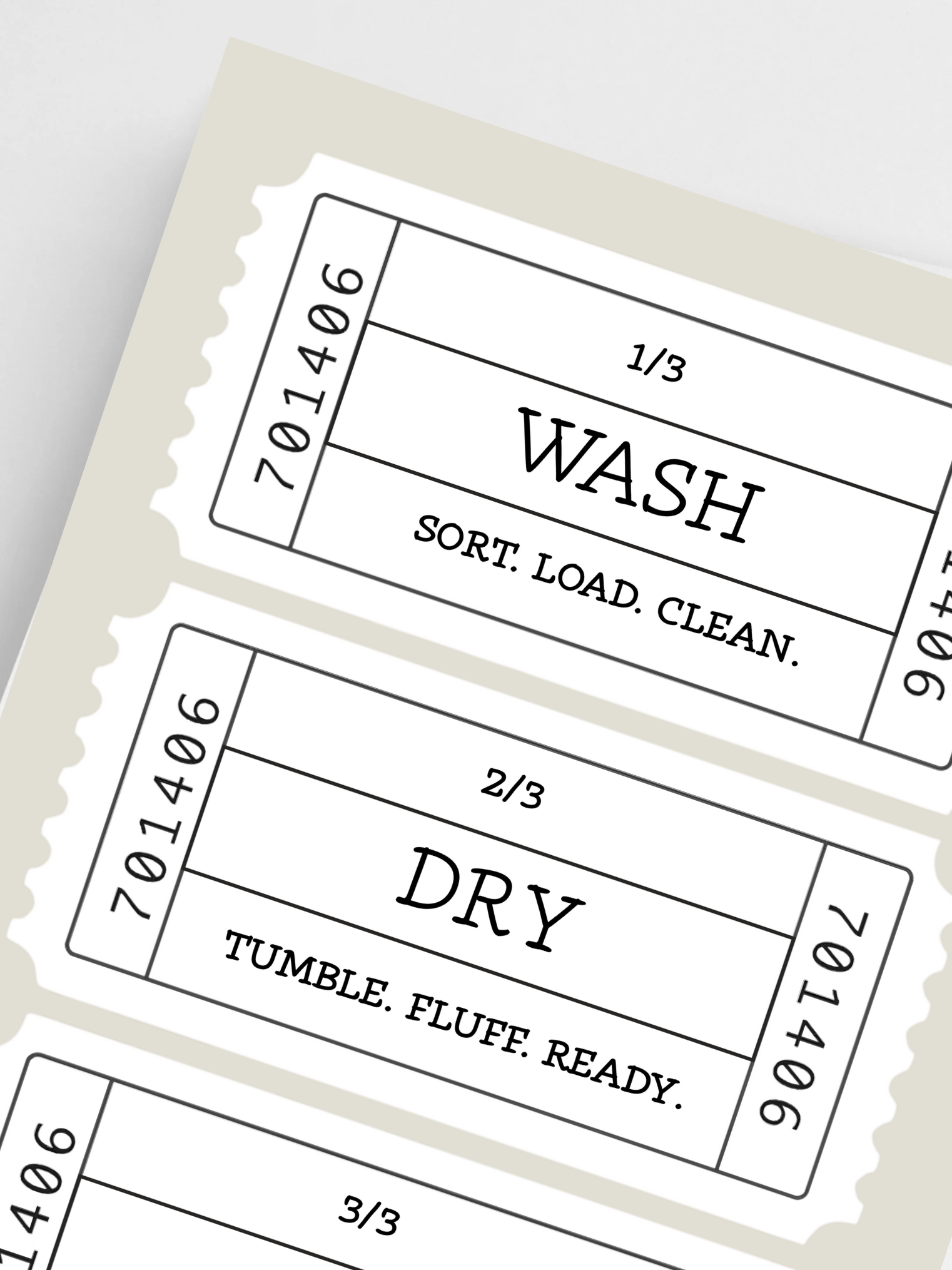 Wash-Dry-Fold Ticket Poster II