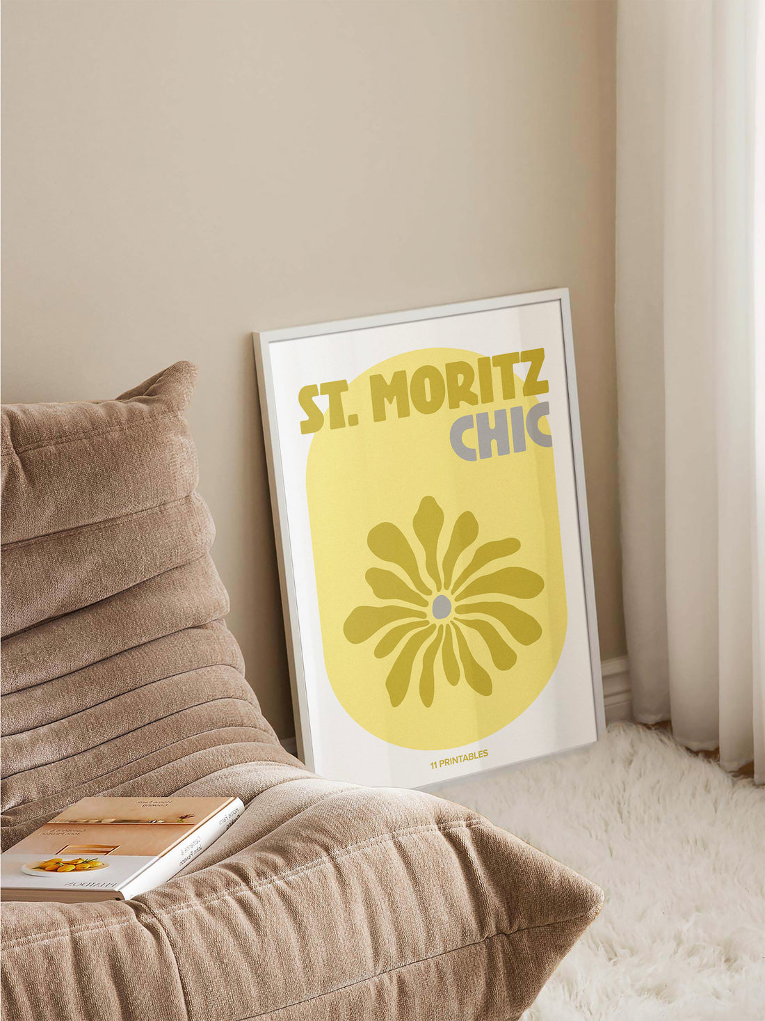 St. Moritz Chic Yellow & White Poster