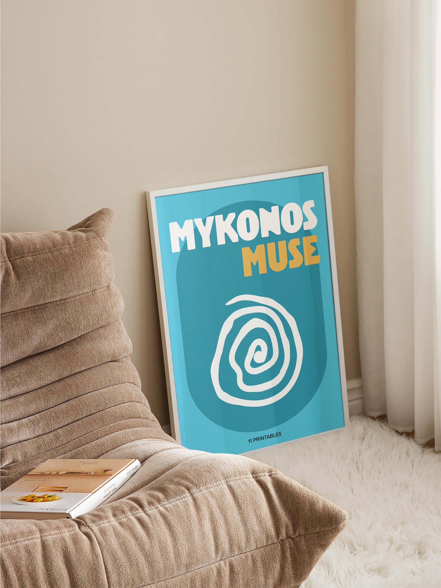 Mykonos Muse Tiffany Blue Poster