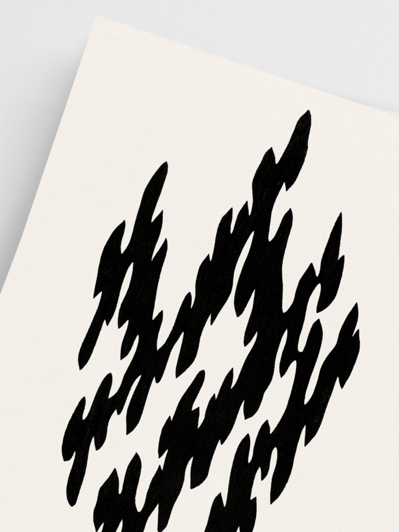 Black Woodblock Print Poster