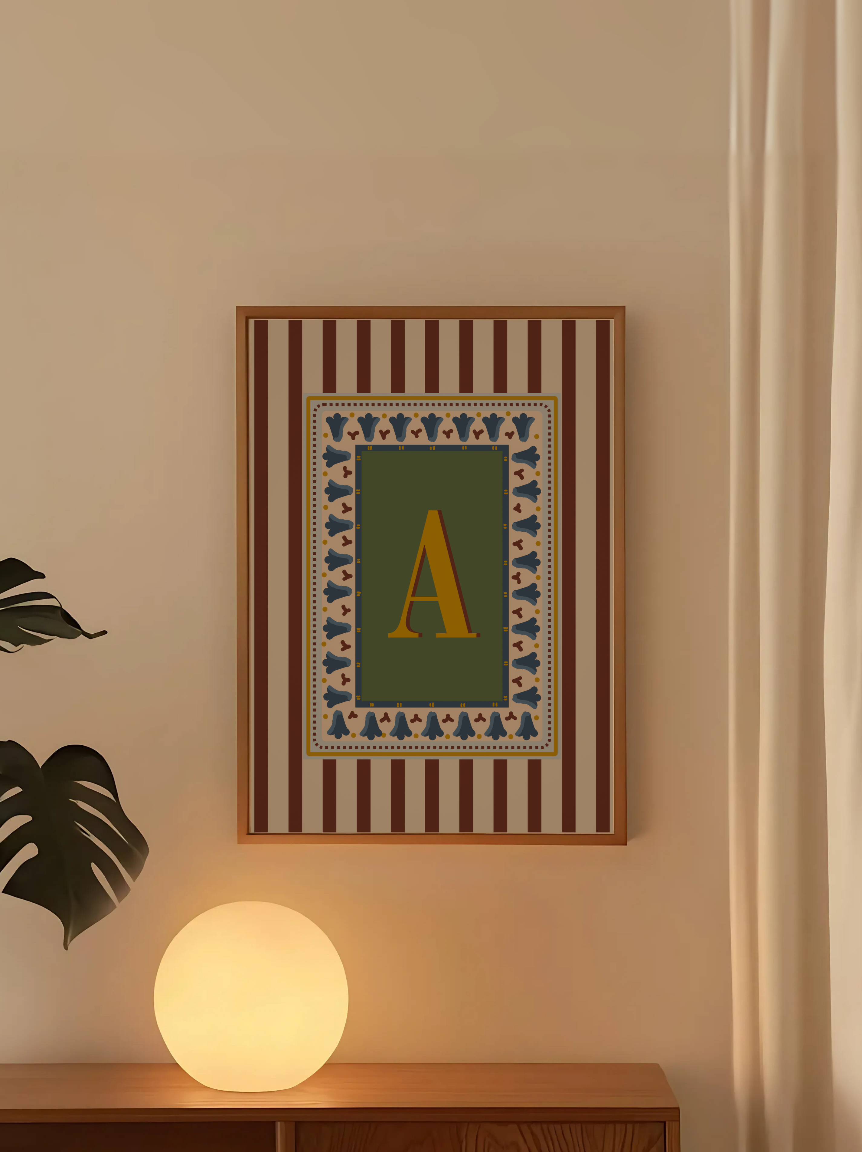 Custom Letter Striped Red Poster