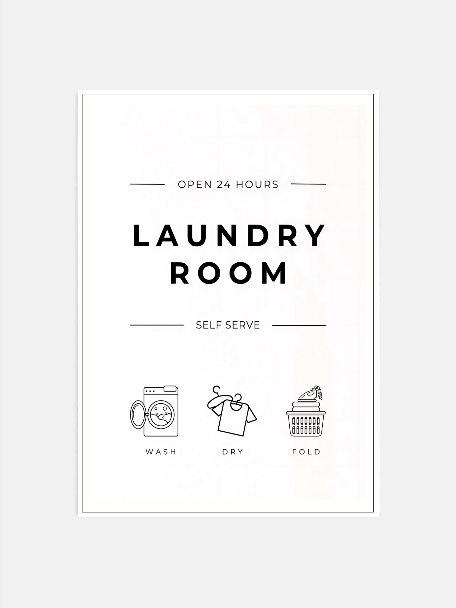 Open 24/7 Laundry Room Poster