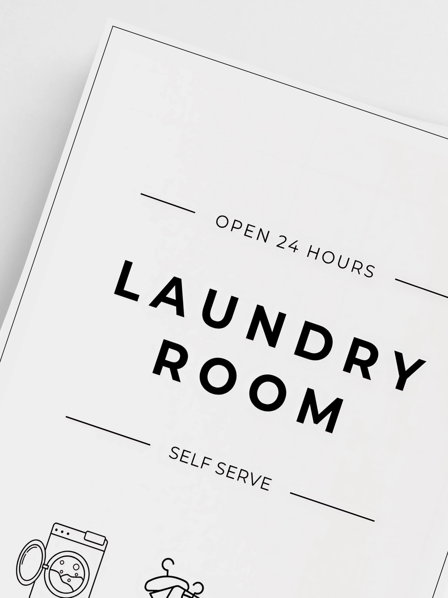 Open 24/7 Laundry Room Poster